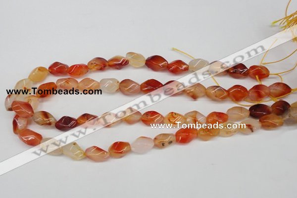 CTW155 15.5 inches 8*15mm twisted rice agate gemstone beads