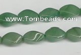 CTW157 15.5 inches 8*15mm twisted rice green aventurine beads