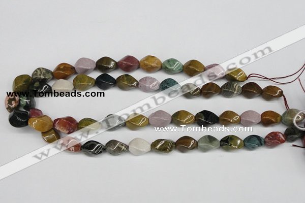 CTW159 15.5 inches 10*15mm twisted rice ocean agate gemstone beads