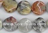 CTW16 15.5 inches 16mm twisted coin crazy lace agate beads wholesale