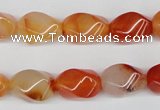 CTW160 15.5 inches 10*15mm twisted rice agate gemstone beads