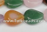 CTW165 15.5 inches 18*22mm twisted teardrop mixed gemstone beads