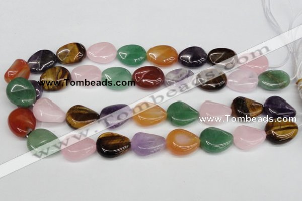 CTW165 15.5 inches 18*22mm twisted teardrop mixed gemstone beads