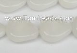 CTW166 15.5 inches 18*22mm twisted teardrop white jade gemstone beads