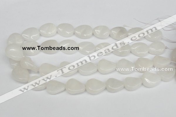 CTW166 15.5 inches 18*22mm twisted teardrop white jade gemstone beads