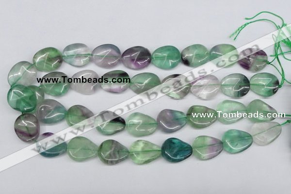 CTW167 15.5 inches 18*22mm twisted teardrop fluorite gemstone beads