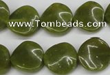 CTW17 15.5 inches 16mm twisted coin jade gemstone beads