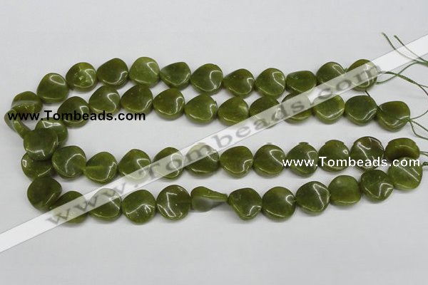 CTW17 15.5 inches 16mm twisted coin jade gemstone beads