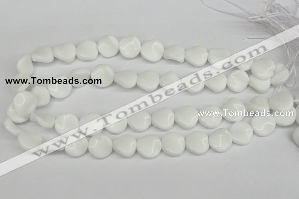 CTW18 15.5 inches 16mm twisted coin white agate beads wholesale