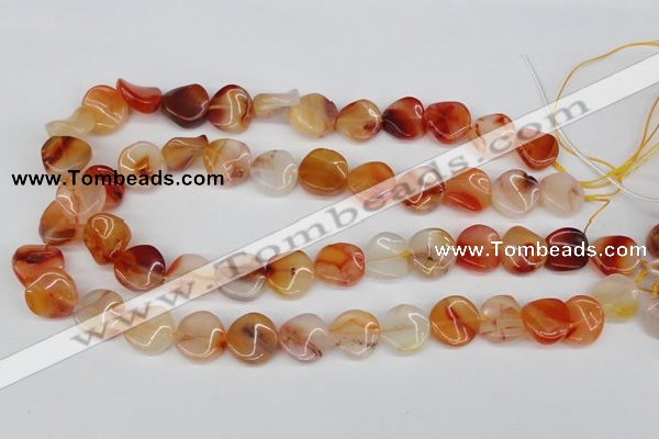 CTW21 15.5 inches 16mm twisted coin agate gemstone beads wholesale