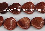 CTW22 15.5 inches 16mm twisted coin goldstone beads wholesale