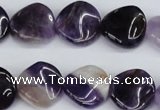 CTW23 15.5 inches 16mm twisted coin amethyst beads wholesale