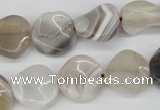 CTW25 15.5 inches 16mm twisted coin botswana agate beads wholesale