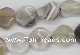 CTW25 15.5 inches 16mm twisted coin botswana agate beads wholesale