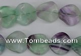 CTW30 15.5 inches 16mm twisted coin fluorite beads wholesale