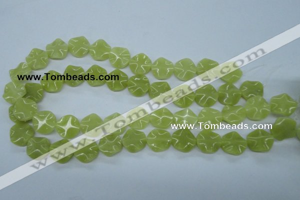 CTW300 15.5 inches 16mm wavy coin olive jade gemstone beads