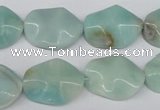 CTW301 15.5 inches 15*20mm wavy oval amazonite gemstone beads