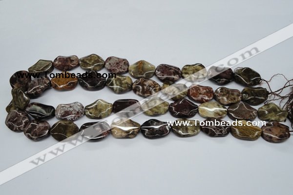 CTW302 15.5 inches 15*20mm wavy oval tiger jasper gemstone beads