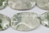 CTW307 15.5 inches 20*30mm wavy oval peace stone beads