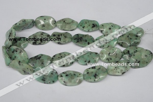 CTW309 15.5 inches 20*30mm wavy oval sesame jasper gemstone beads