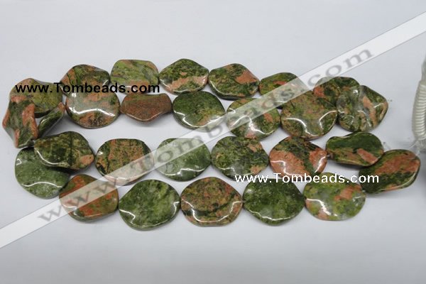 CTW310 15.5 inches 25*30mm wavy oval unakite gemstone beads