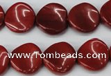 CTW32 15.5 inches 16mm twisted coin red jasper beads wholesale