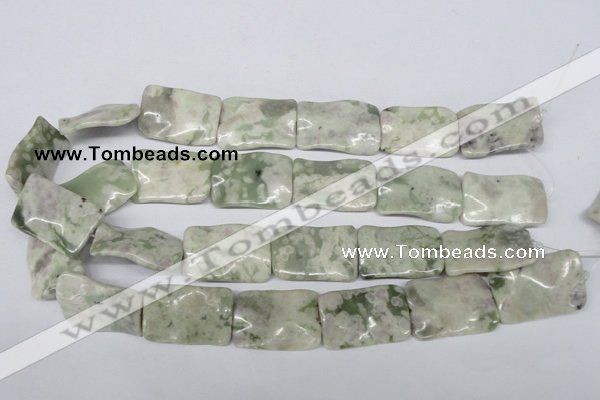 CTW321 15.5 inches 20*30mm wavy rectangle peace stone beads