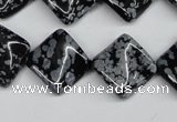 CTW35 15.5 inches 15*15mm twisted diamond snowflake obsidian beads