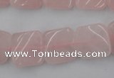 CTW350 15.5 inches 16*16mm twisted square rose quartz beads