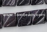 CTW352 15.5 inches 16*16mm twisted square blue goldstone beads