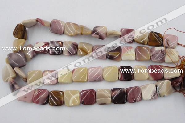 CTW353 15.5 inches 16*16mm twisted square mookaite beads