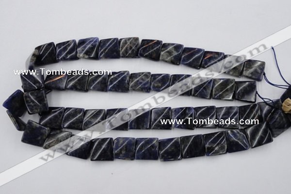 CTW355 15.5 inches 16*16mm twisted square sodalite gemstone beads