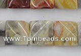 CTW358 15.5 inches 16*16mm twisted square crazy lace agate beads