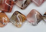 CTW37 15.5 inches 15*15mm twisted diamond agate gemstone beads