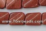 CTW370 15.5 inches 15*20mm twisted rectangle goldstone beads