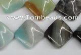 CTW38 15.5 inches 15*15mm twisted diamond amazonite beads