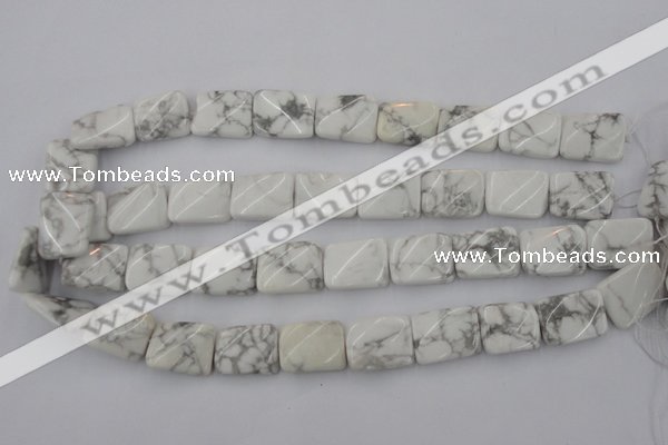 CTW383 15.5 inches 15*20mm twisted rectangle white howlite beads