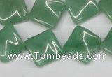 CTW39 15.5 inches 15*15mm twisted diamond green aventurine beads