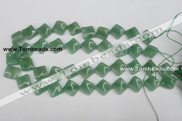 CTW39 15.5 inches 15*15mm twisted diamond green aventurine beads