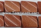 CTW390 15.5 inches 18*25mm twisted rectangle goldstone beads