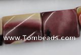 CTW393 15.5 inches 18*25mm twisted rectangle mookaite gemstone beads