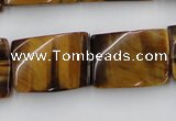 CTW394 15.5 inches 18*25mm twisted rectangle yellow tiger eye beads