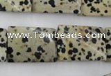 CTW397 15.5 inches 18*25mm twisted rectangle dalmatian jasper beads