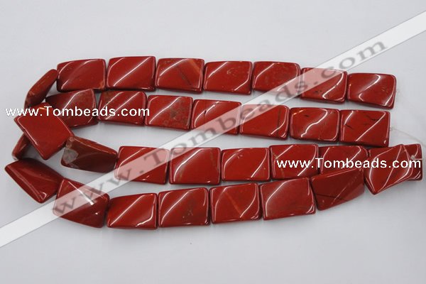 CTW399 15.5 inches 18*25mm twisted rectangle red jasper beads