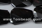 CTW415 15.5 inches 20*30mm faceted & twisted black agate gemstone beads