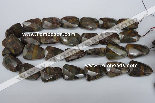 CTW416 15.5 inches 22*30mm faceted & twisted Chinese bamoo stone beads