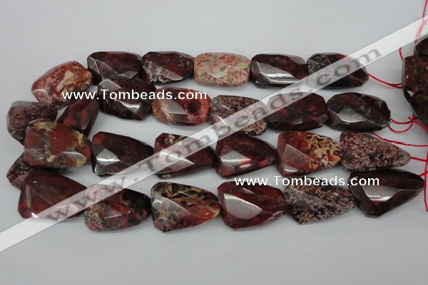 CTW418 15.5 inches 22*30mm faceted & twisted brecciated jasper beads