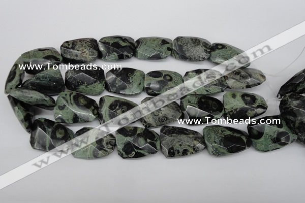 CTW419 15.5 inches 22*30mm faceted & twisted kambaba jasper beads