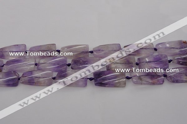 CTW456 20*38mm faceted & twisted rectangle ametrine beads