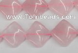 CTW48 15.5 inches 15*15mm twisted diamond rose quartz beads